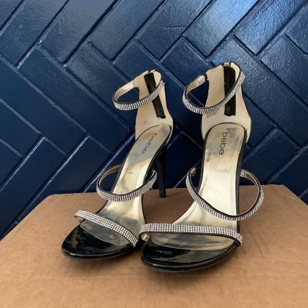 Bebe Three-Strap Stilettos Size 9